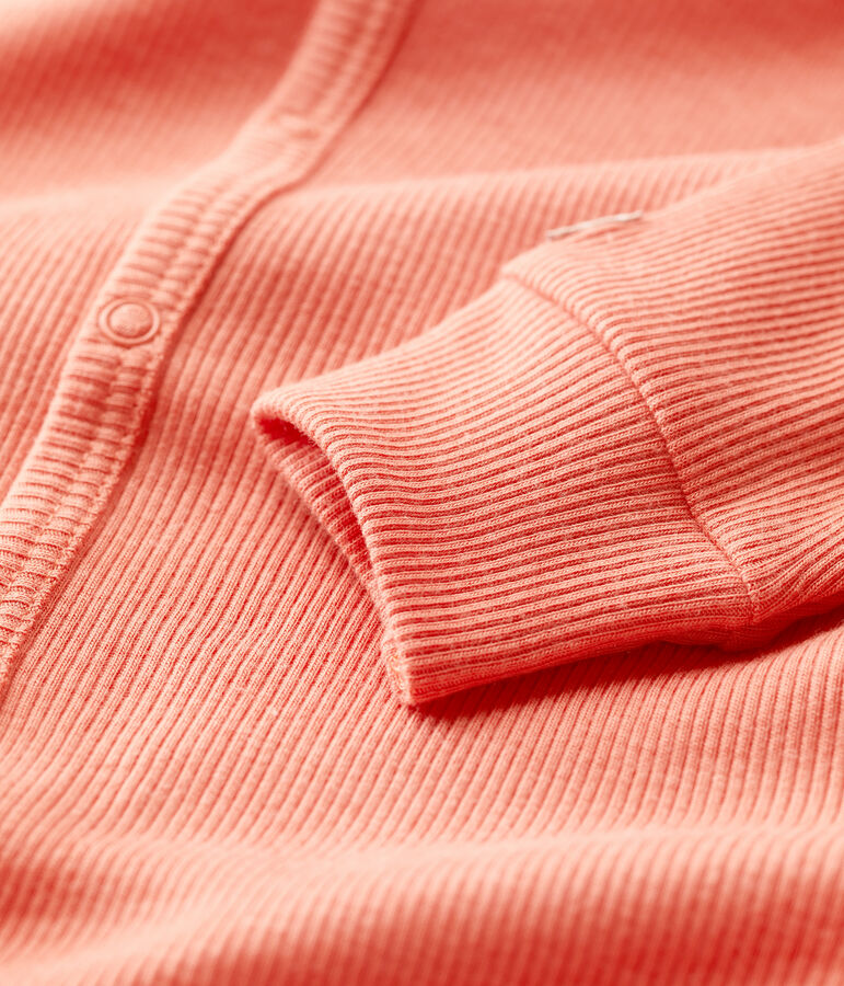 Pelele sin pies de algod&oacute;n y lyocell para beb&eacute; rosa