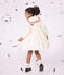 Vestido infantil liso de terciopelo de manga larga MILK