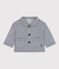Chaqueta corta de tela a rayas para bebé azul MEDIEVAL/blanco MARSHMALLOW