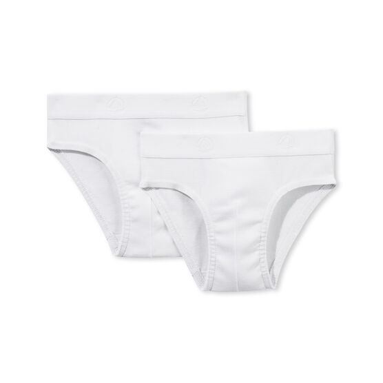 Par de slips para chico blanco .