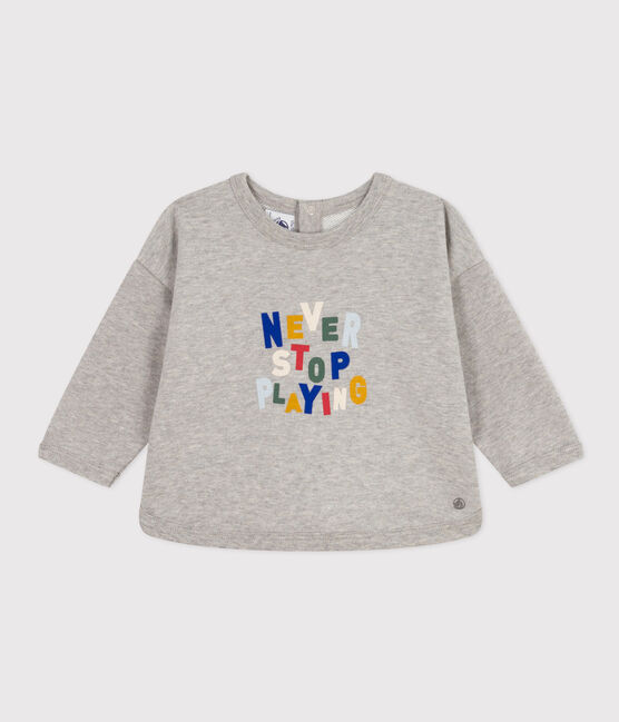Sudadera de muletón de bebé gris CHATON CHINE