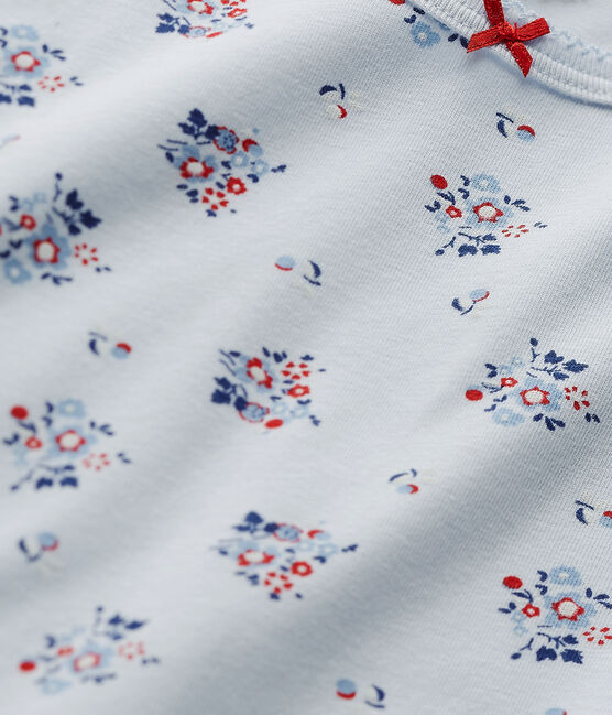 Camiseta estampada en jersey stretch azul FRAICHEUR/blanco MULTICO