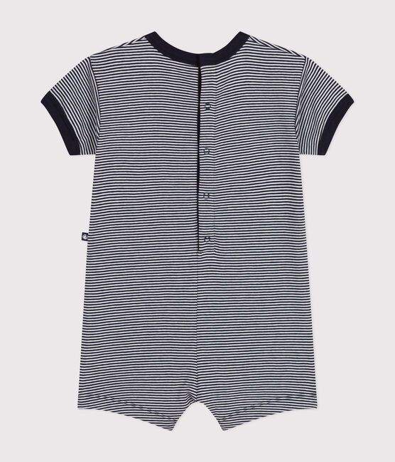 Mono corto de jersey para bebé azul SMOKING/blanco MARSHMALLOW