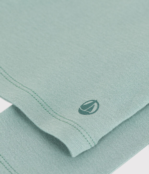 C&aacute;rdigan infantil de algod&oacute;n liso verde