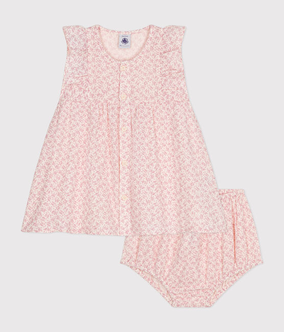 Vestido de manga corta y pololo de gasa de algodón para bebé AVALANCHE/ PANTY