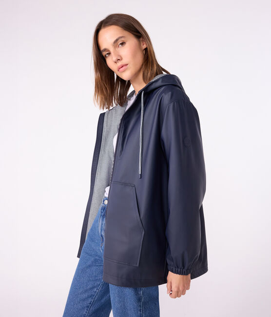 Impermeable corto de mujer azul SMOKING