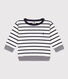 Camiseta de manga larga de algodón a rayas de bebé