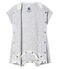 Bodyjama corto de punto para bebé gris POUSSIERE/blanco MARSHMALLOW
