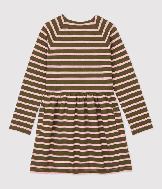Vestido de manga larga de algodón de niña MILITARY/ CHARME BRILLANT