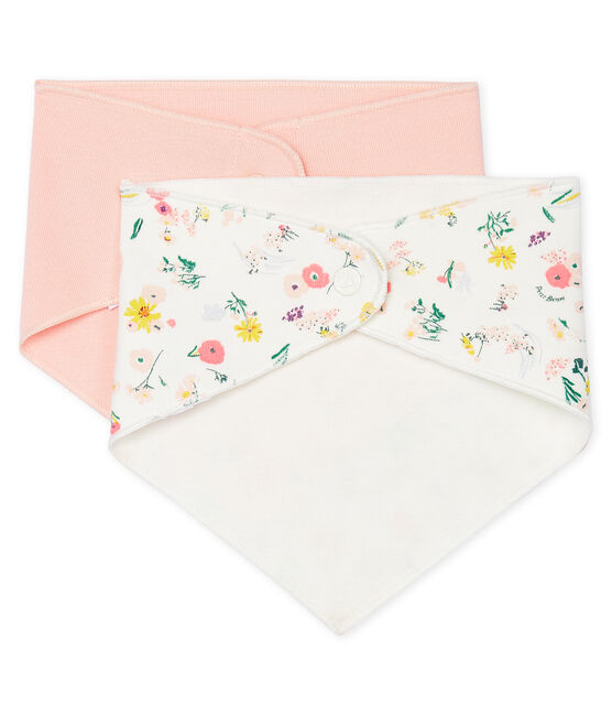 Lote de 2 bandanas baberos de bebé niña variante 1