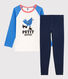 Pijama con motivo de pájaro de algodón orgánico de niño 