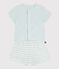Conjunto corto de 2 piezas de algod&oacute;n con parte inferior a rayas para beb&eacute; azul/crudo