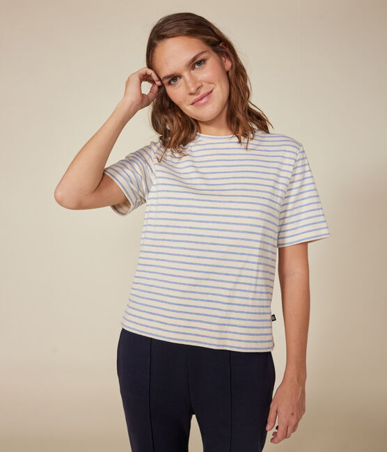 Camiseta Boxy de túbico para mujer blanco AVALANCHE/ SKY CHINE