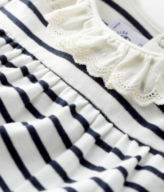 Blusa de manga larga para bebé niña blanco MARSHMALLOW/azul SMOKING