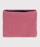 Braga de cuello infantil de punto tricotado liso con forro polar rosa