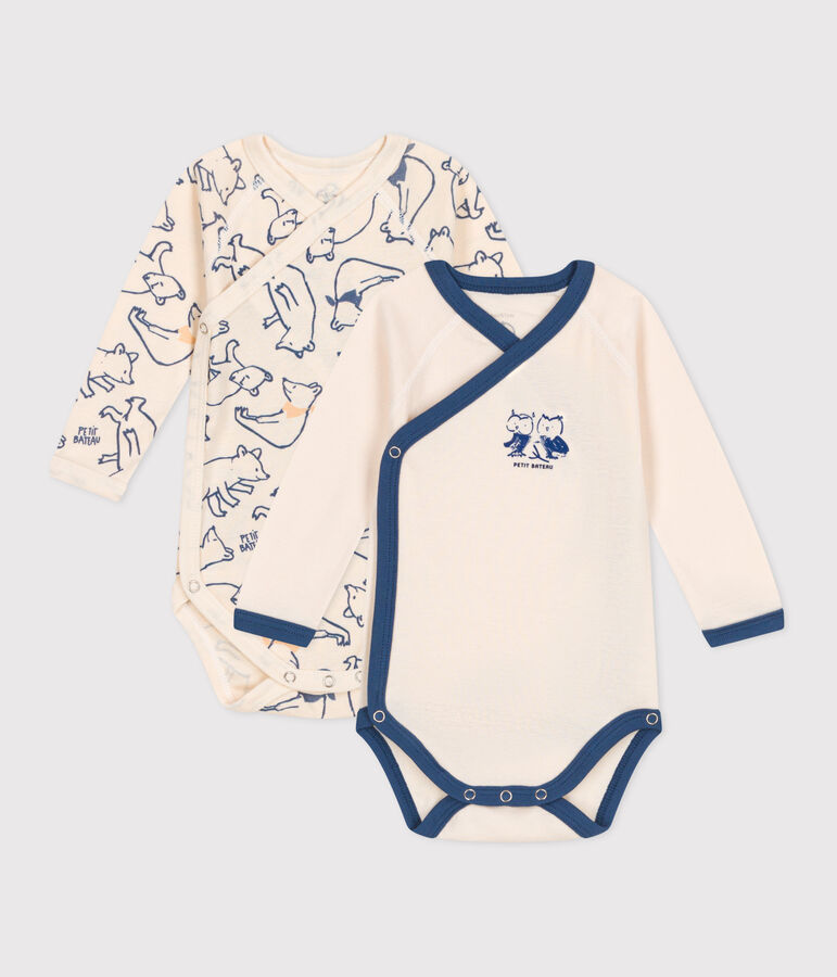 Juego de 2 bodis de algod&oacute;n para reci&eacute;n nacido multicolor