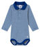 Body con cuello polo con la milrayas para bebé niño azul LIMOGES/blanco MARSHMALLOW
