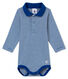 Body con cuello polo con la milrayas para bebé niño