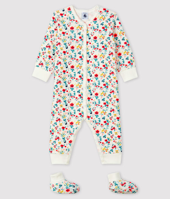 Conjunto de noche de rizo para bebé niña blanco MARSHMALLOW/blanco MULTICO