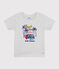 Camiseta infantil de manga corta de algodón con estampado gris BELUGA CHINE