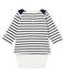 Body camiseta de rayas para bebé niño blanco MARSHMALLOW/azul SMOKING