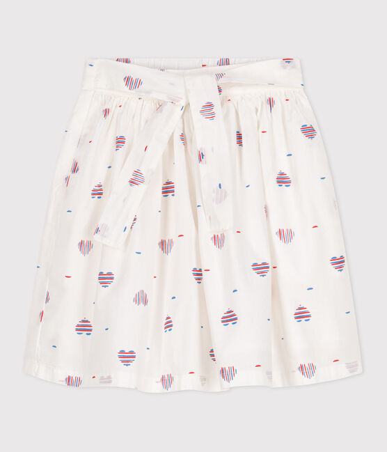 Falda infantil de algodón con corazones blanco AVALANCHE/ MULTICO