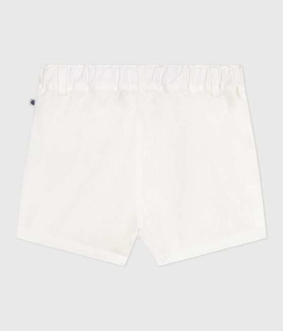Shorts de seersucker a rayas para bebé blanco ECUME