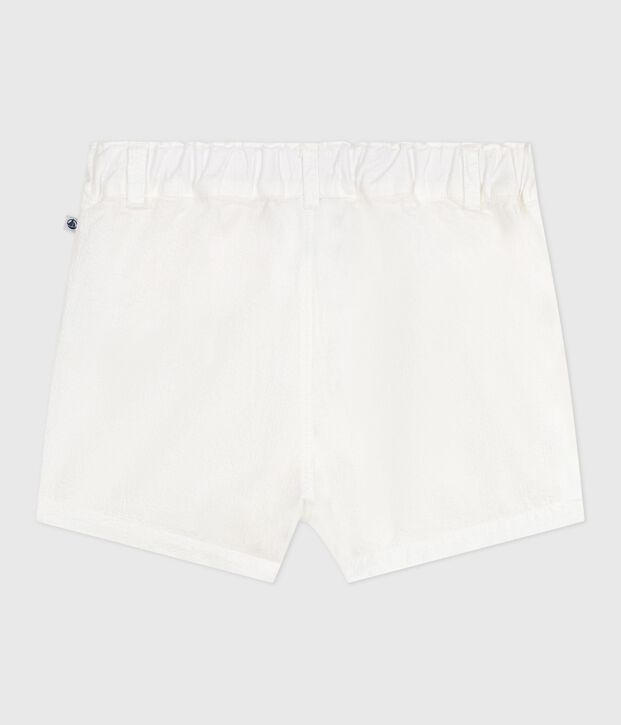 Shorts de seersucker a rayas para beb&eacute; blanco