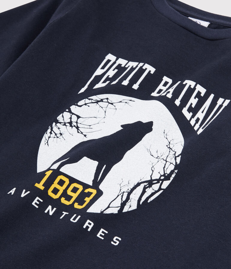 Camiseta serigrafiada para ni&ntilde;o azul