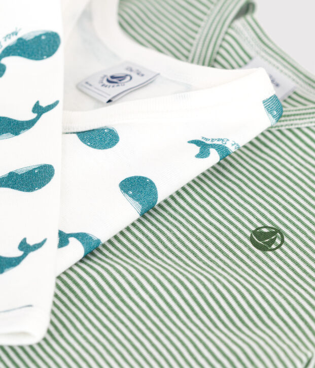 Juego de 2 pijamas sin pies de algod&oacute;n estampado para beb&eacute; multicolor