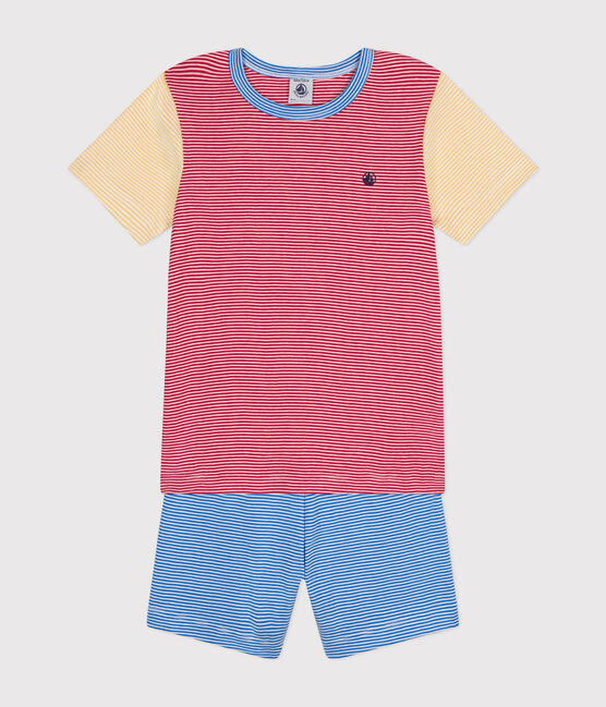 Pijama corto infantil a rayas de algodón CORRIDA/ MULTICO