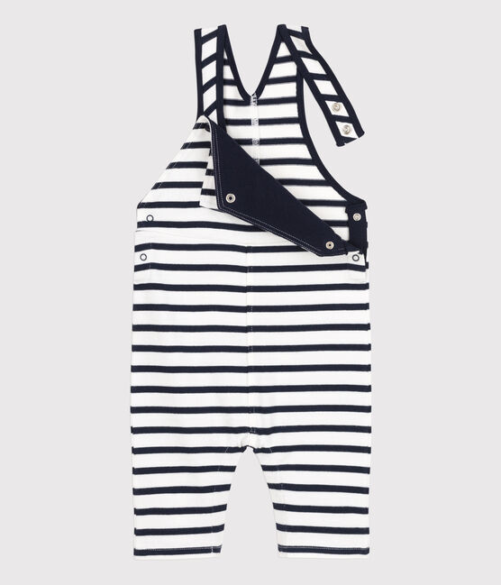 Peto de jersey grueso a rayas marineras de bebé blanco MARSHMALLOW/azul SMOKING