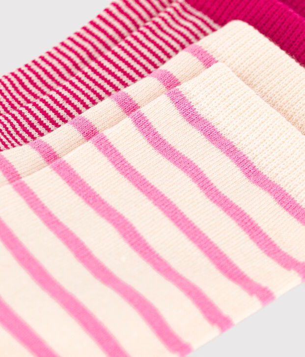 2 pares de calcetines de algod&oacute;n a rayas para ni&ntilde;os multicolor