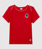 Camiseta de manga corta de algodón de niña rojo TERKUIT