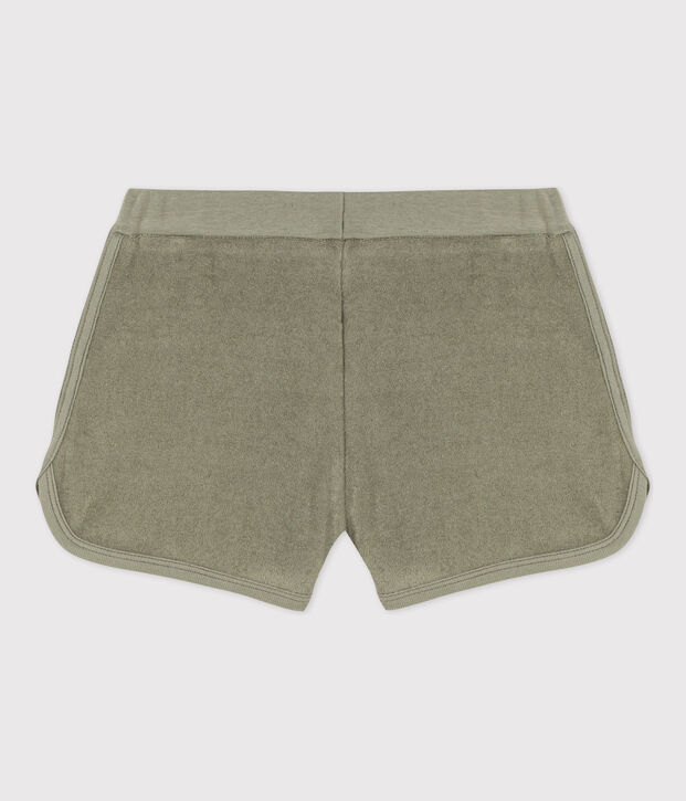 Shorts de rizo para ni&ntilde;a verde