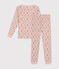 Pijama infantil ajustado de algodón con estampado de flores SALINE/ MARSHMALLOW