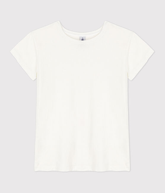 Camiseta L'IDEAL de algodón/lino para mujer blanco ECUME