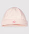 Gorro de bebé de terciopelo de algodón orgánico rosa FLEUR