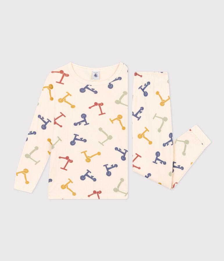 Pijama infantil de algod&oacute;n con estampado crudo/multicolor