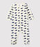 Pelele de terciopelo para bebé beige MONTELIMAR/azul MEDIEVAL