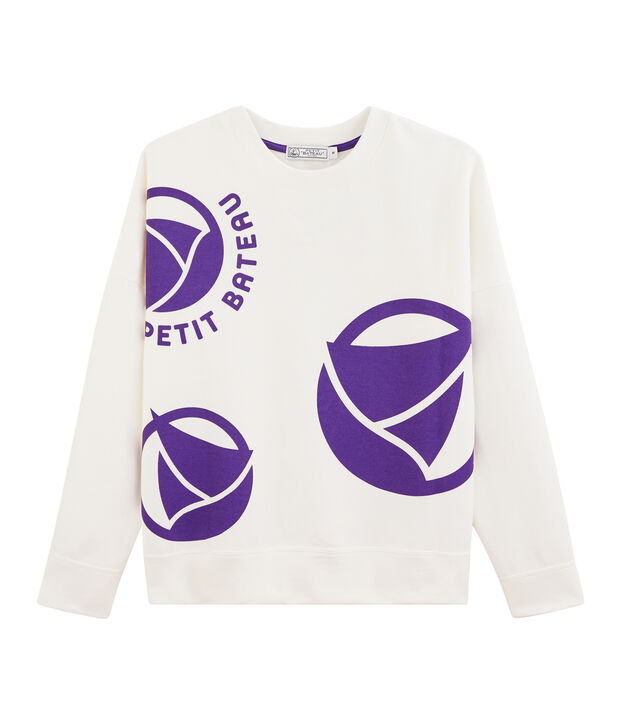 Sudadera con logotipo para mujer blanco/violeta