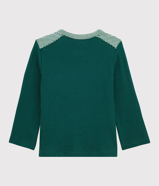 Camiseta de algodón de bebé. verde PINEDE