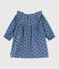Vestido de pana de manga larga con estampado de manzanas para bebé azul ADRIATIC/ MULTICO