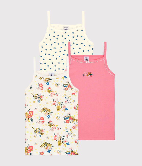 Juego de 3 camisas de tirantes con estampado de pantera de niña de algodón variante 1