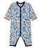Pelele de punto acanalado para bebé de niño gris POUSSIERE/blanco MULTICO