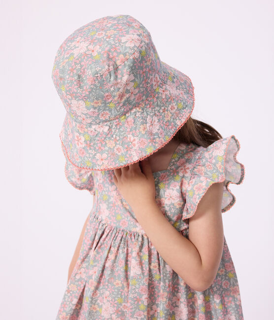 Gorro infantil de popelina con estampado de flores SPRAY/ MULTICO