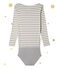Body de manga larga para mujer x Marie-Agnès Gillot beige COQUILLE/gris SUBWAY