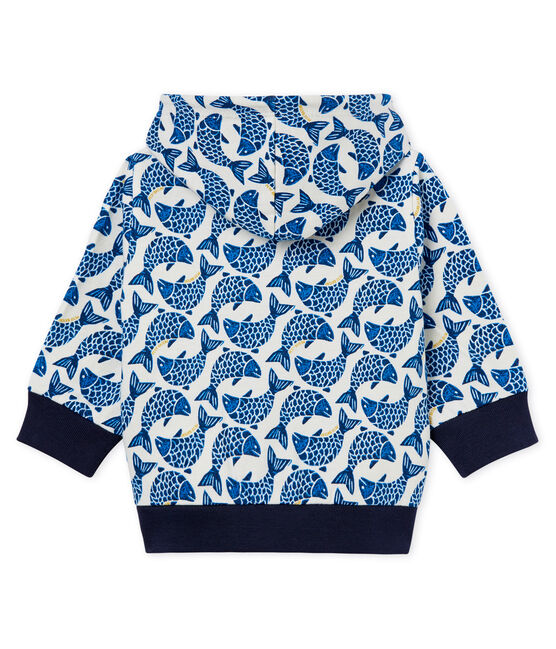 Sudadera de punto estampada con capucha y cremallera para bebé niño blanco MARSHMALLOW/blanco MULTICO