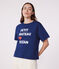 Camiseta Boxy de algodón para mujer azul MEDIEVAL