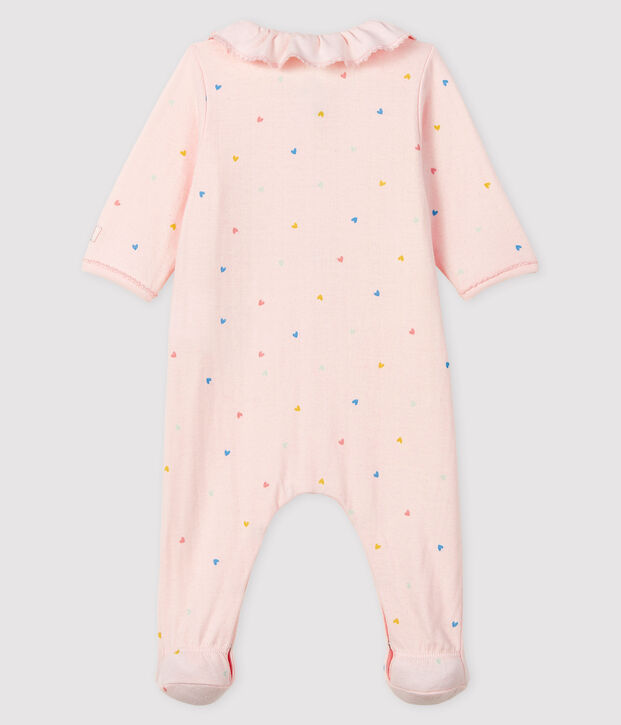 Pijama rosa con corazones de t&uacute;bico para beb&eacute; ni&ntilde;a rosa/multicolor